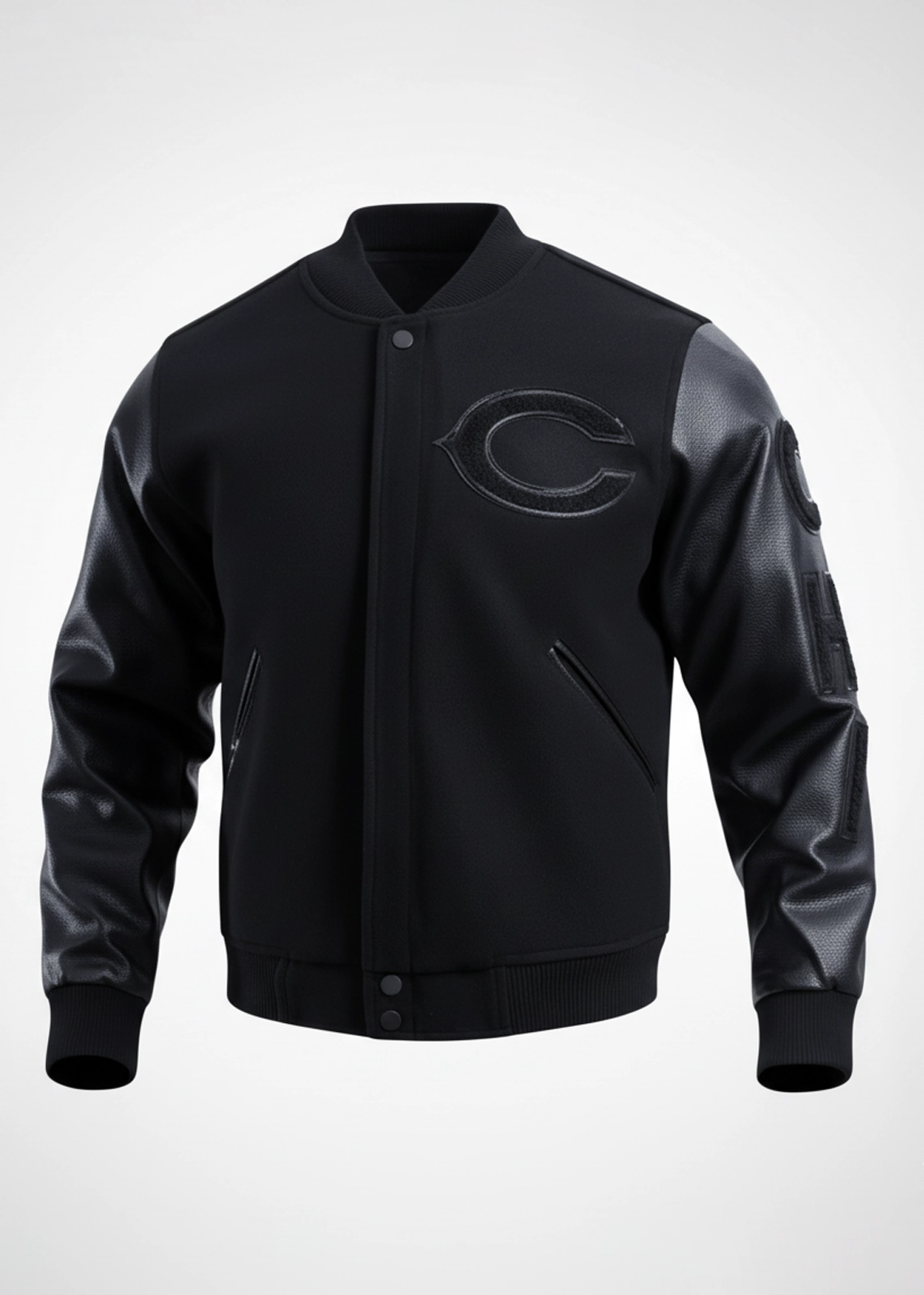 NFL Chicago Bears Triple Black Varsity Jacket