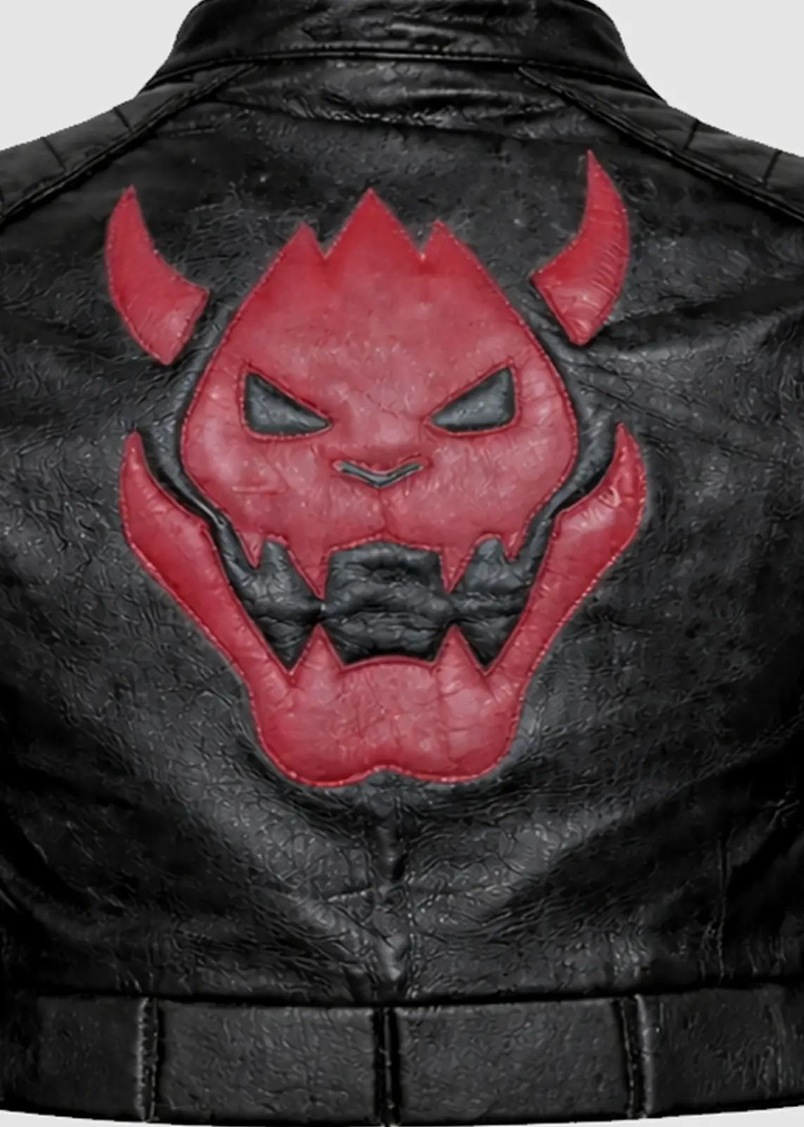 Cropped King Castle Bowser Black Leather Jacket - Image 3