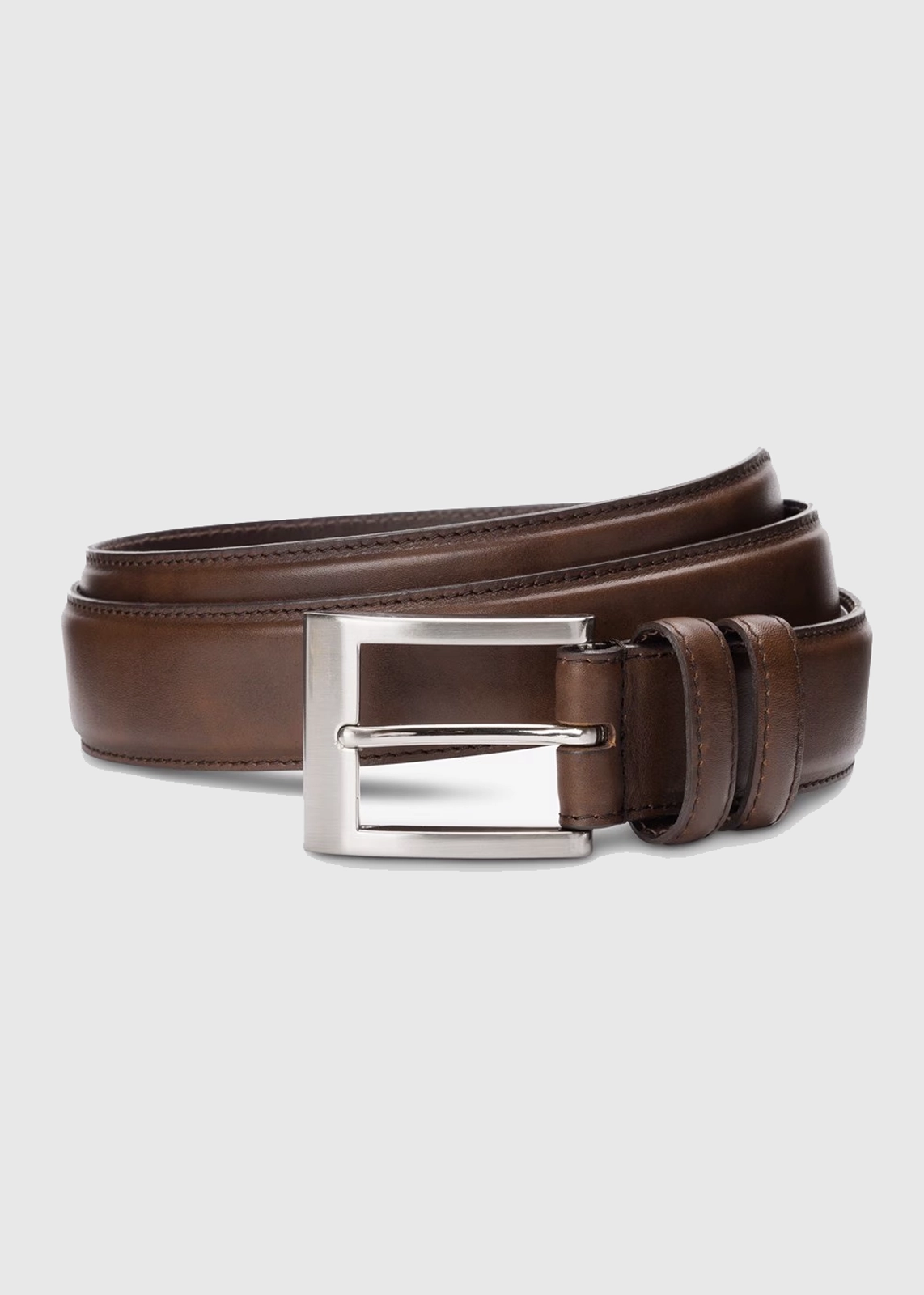 Full-Grain Leather Belt with Matching Stitching - Image 8