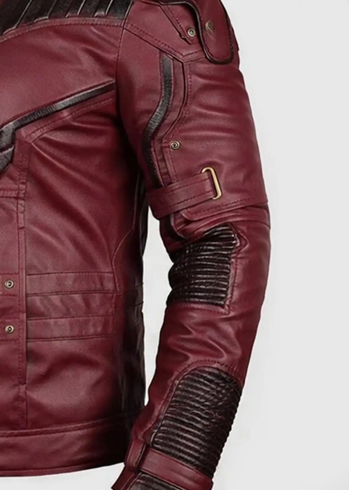 Men's Dark Red Vintage Leather Jacket - Image 3