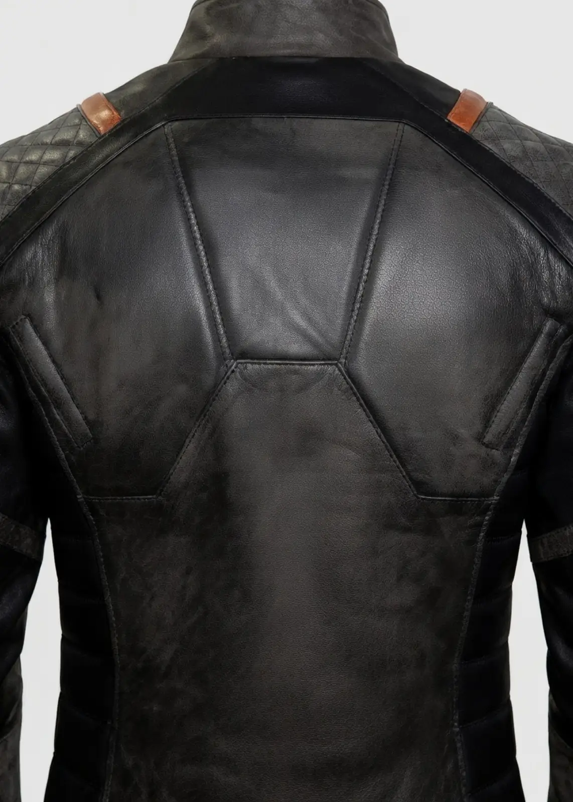 Deathstroke Black and Orange Armored Leather Jacket - Image 4