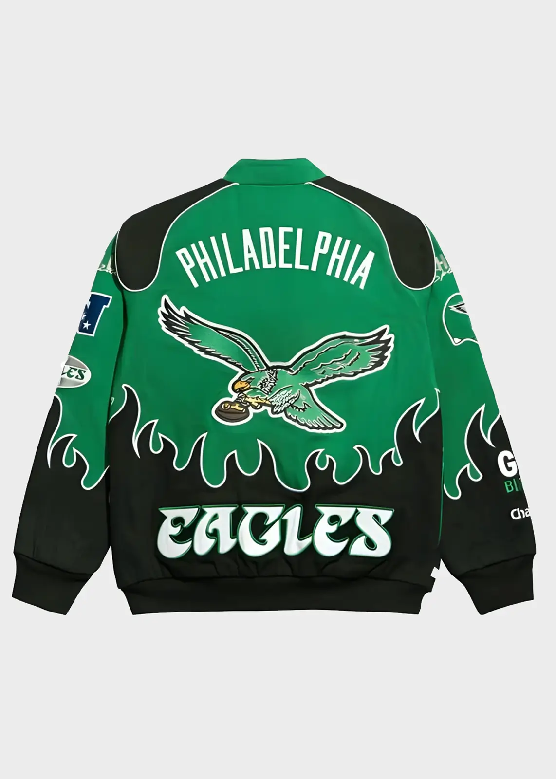 Philadelphia Eagles Kelly Green Racing Jacket