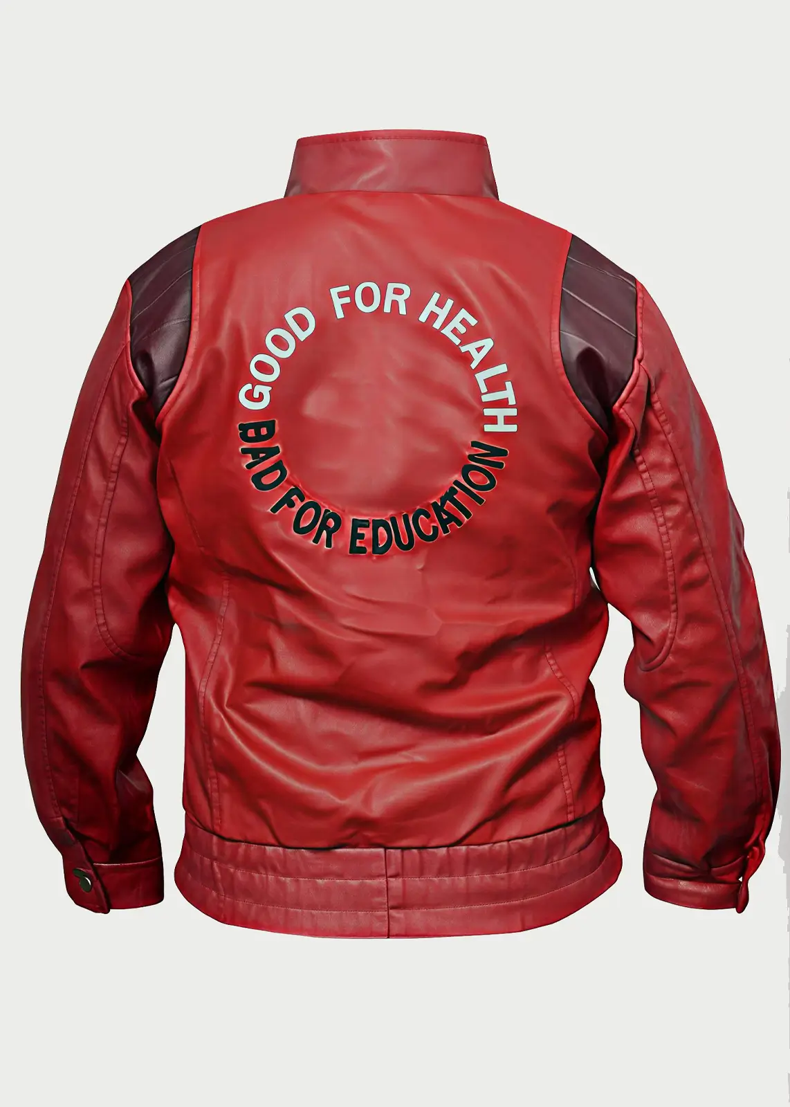 Good For Health, Bad For Education Leather Jacket - Image 4