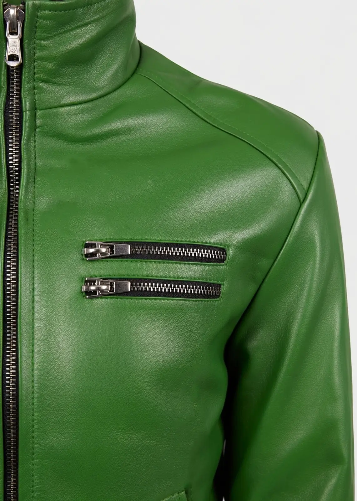 Men’s Green Leather Bomber Jacket | Zed Leather Jackets
