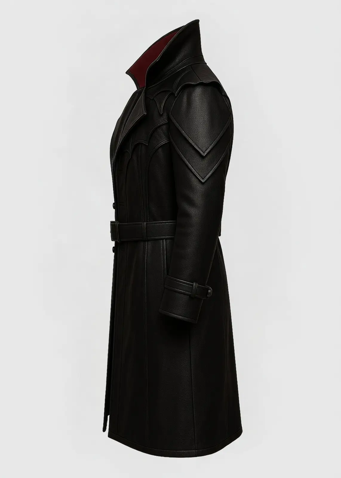 Halloween Black Vampire Trench Coat - Image 4