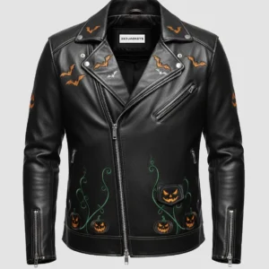 Haunted Forest Black Leather Jacket