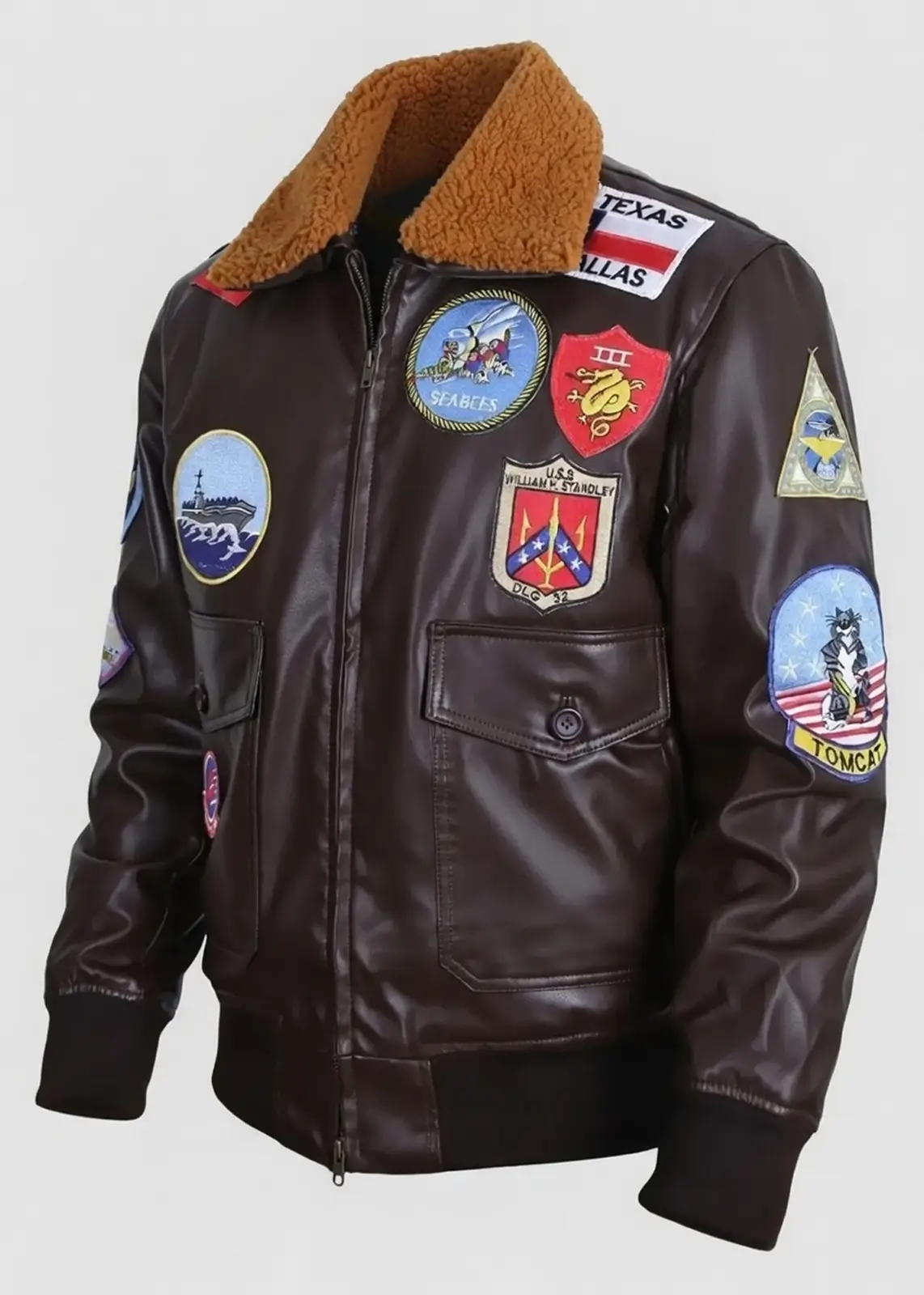 Maverick Top Gun Bomber Leather Jacket - Image 5