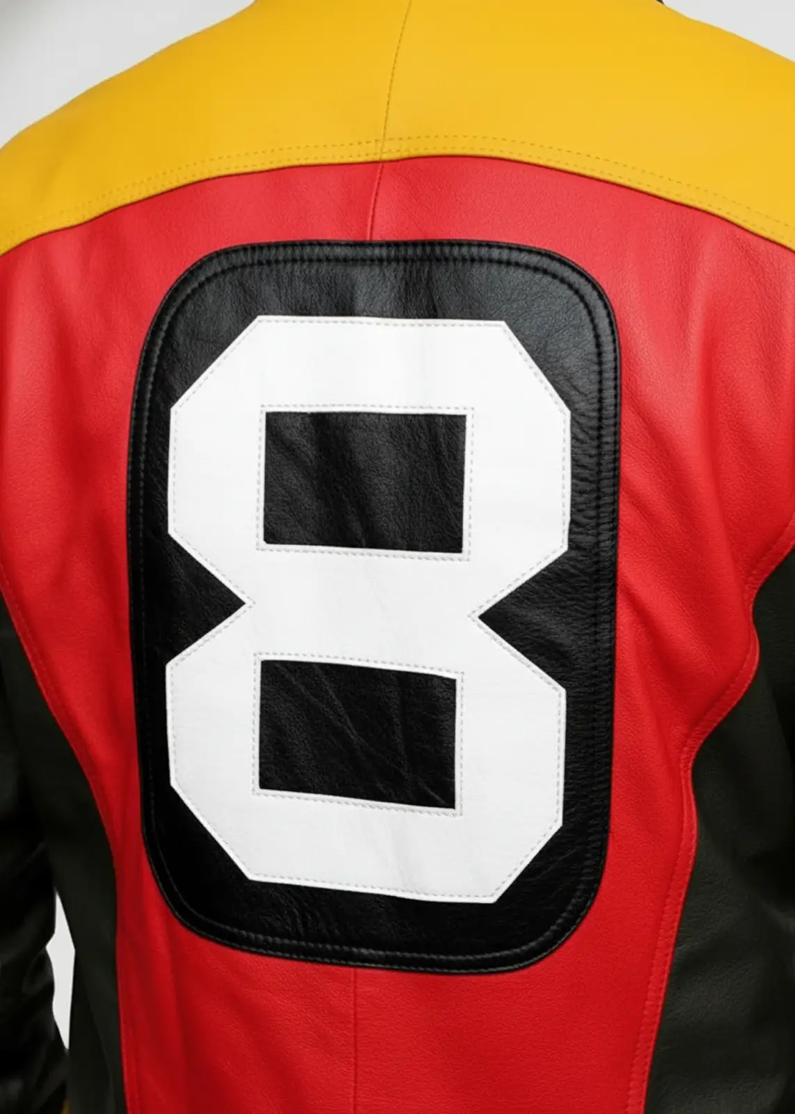 8 Ball Bomber Leather Jacket – Seinfeld Puddy - Image 3