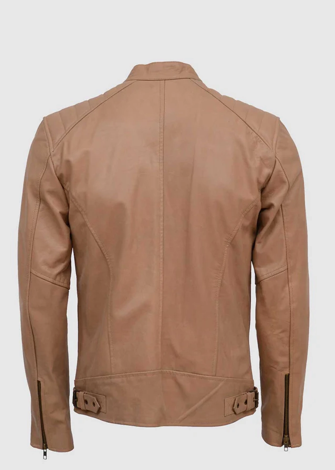 Men’s Durable Beige Leather Jacket