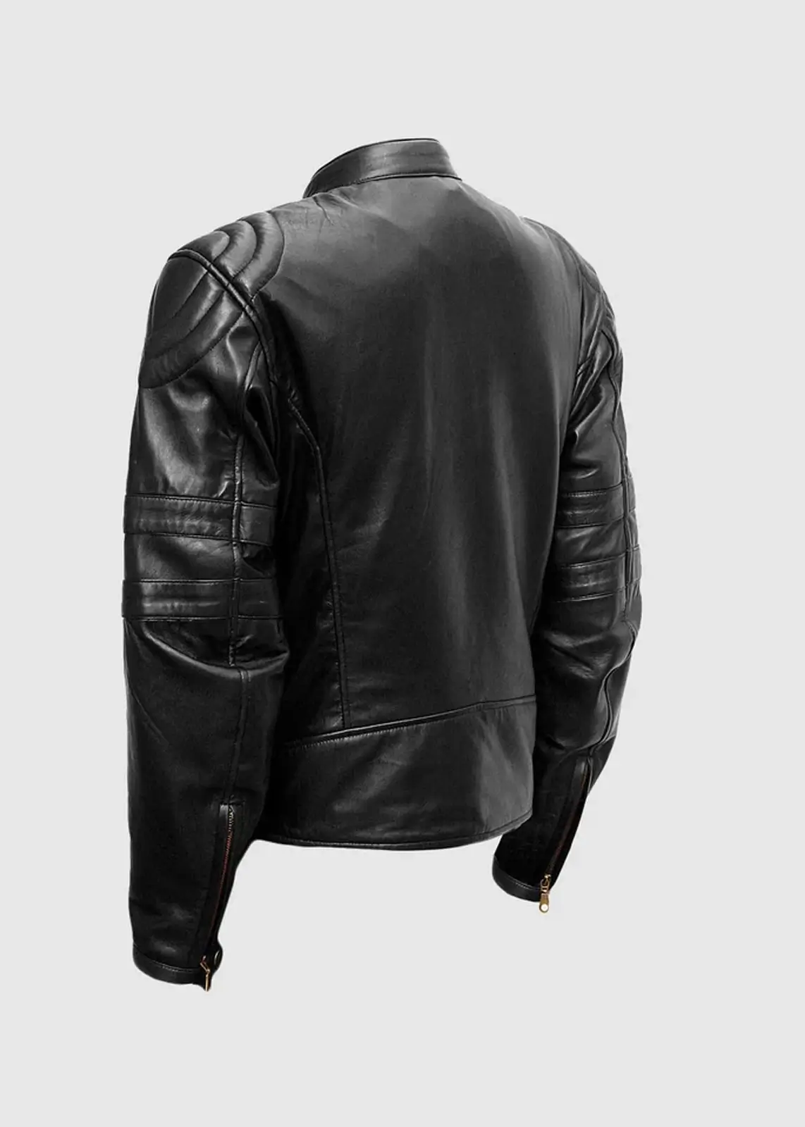 Black Leather Moto Jacket For Men - Image 5