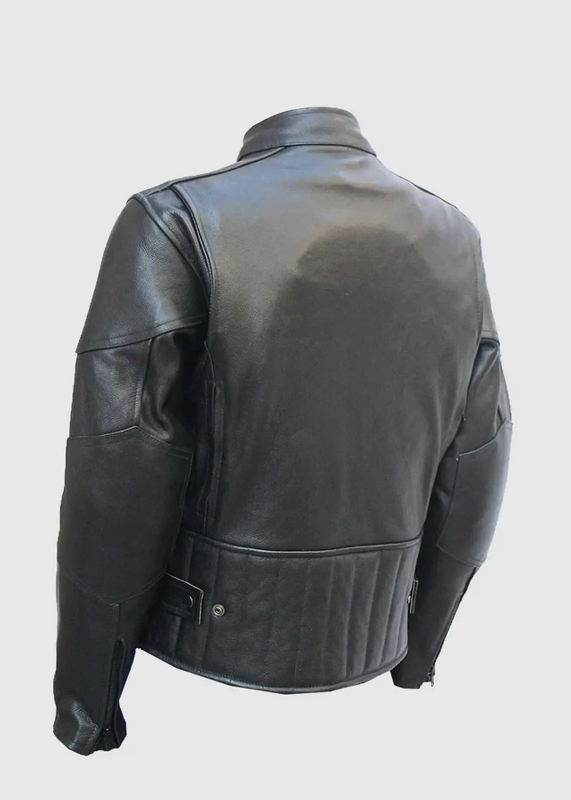Black Leather Motorcycle Jacket With Zipper Attributes - Image 4