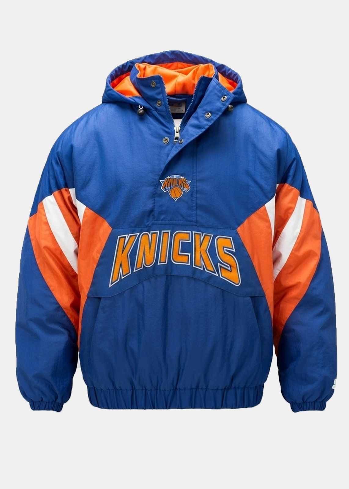New York Knicks Blue Half-Zip Hooded Jacket - Image 3