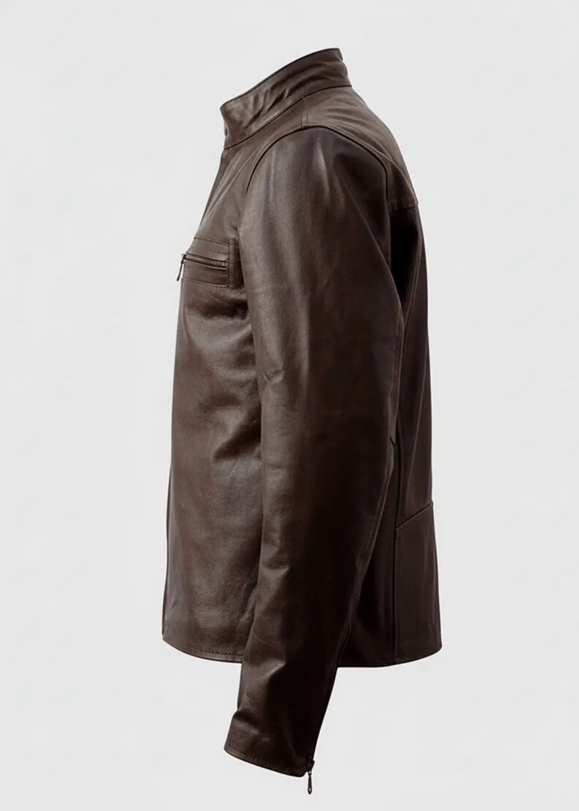Men's Dark Brown Bomber Jacket - Image 4