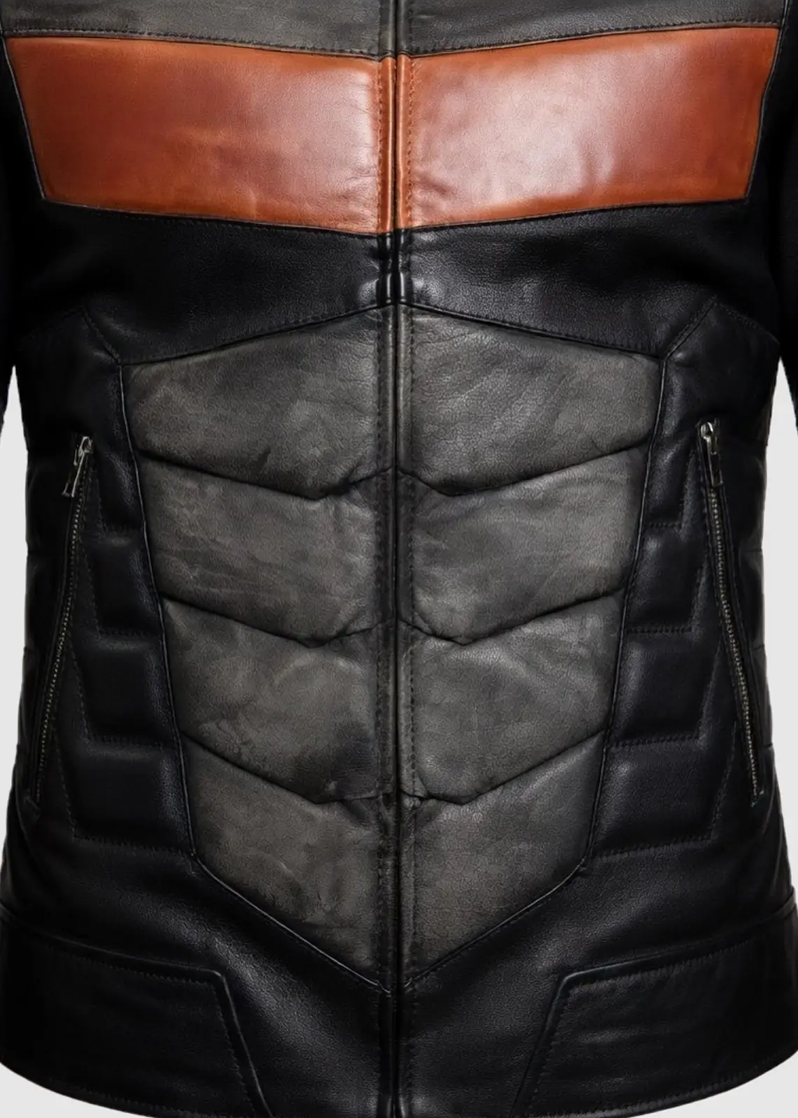 Deathstroke Black and Orange Armored Leather Jacket - Image 6