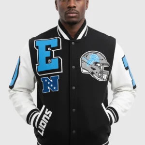 NFL Detroit Lions Mashup Rib Wool Varsity Jacket