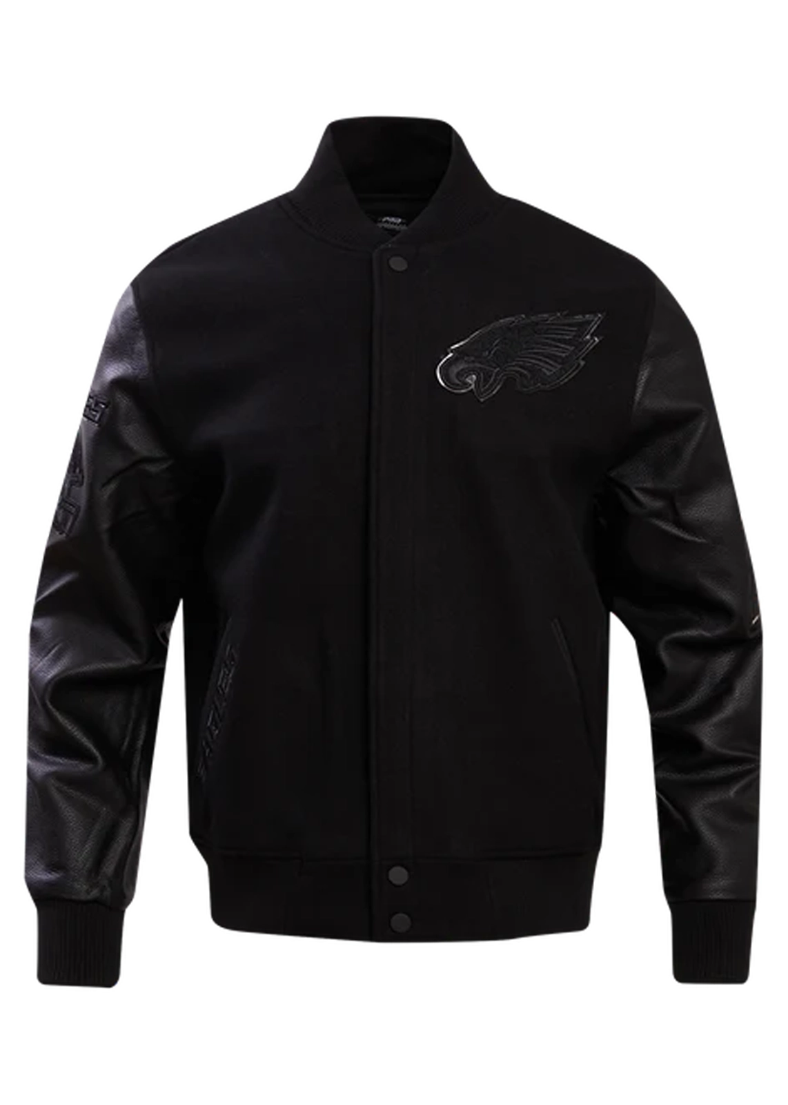 Philadelphia Eagles Triple Black Wool Varsity Jacket