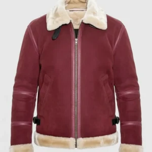 Men’s Ryan Reynolds Spirited Red Suede Christmas Jacket