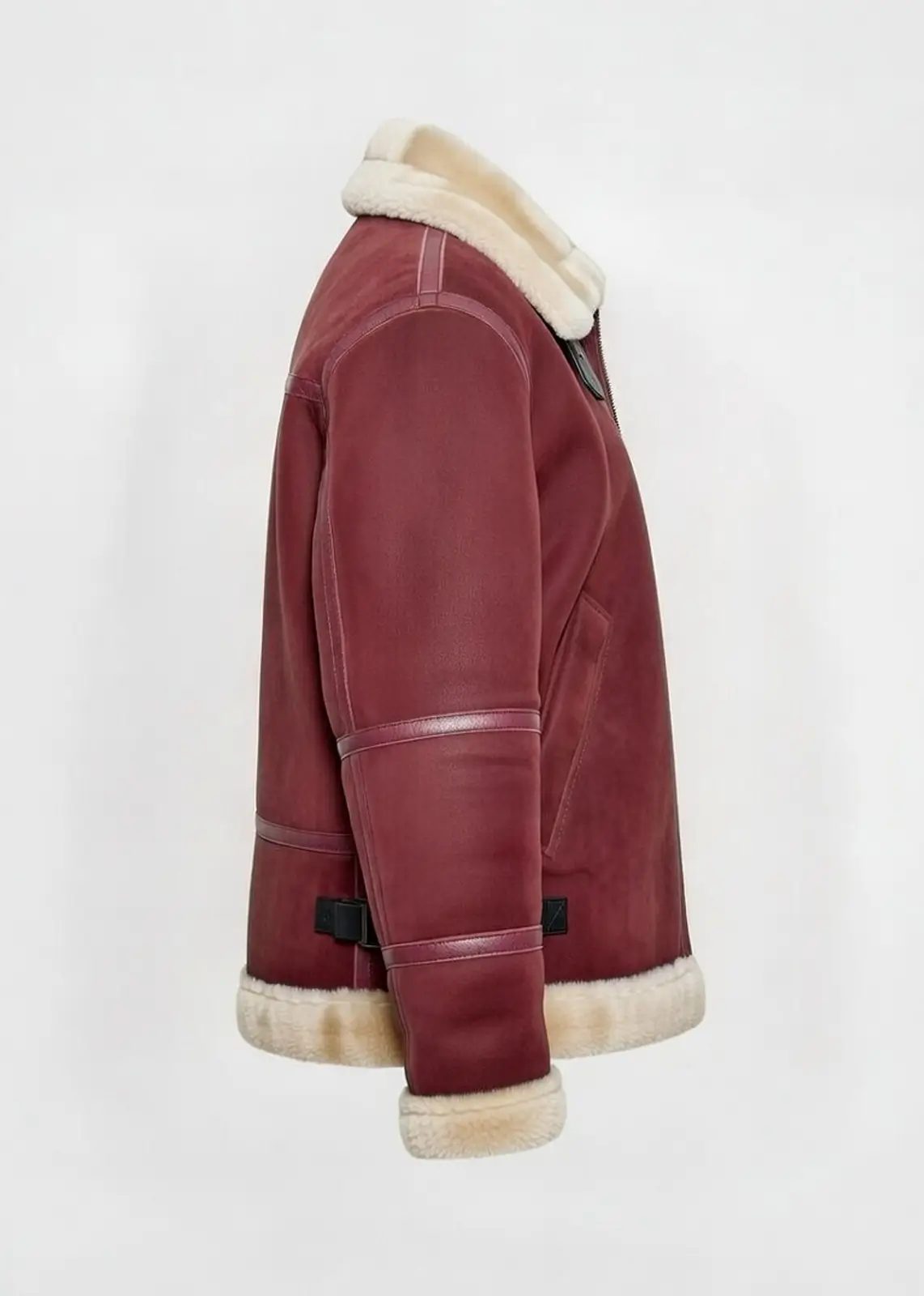 Men’s Ryan Reynolds Spirited Red Suede Christmas Jacket - Image 3