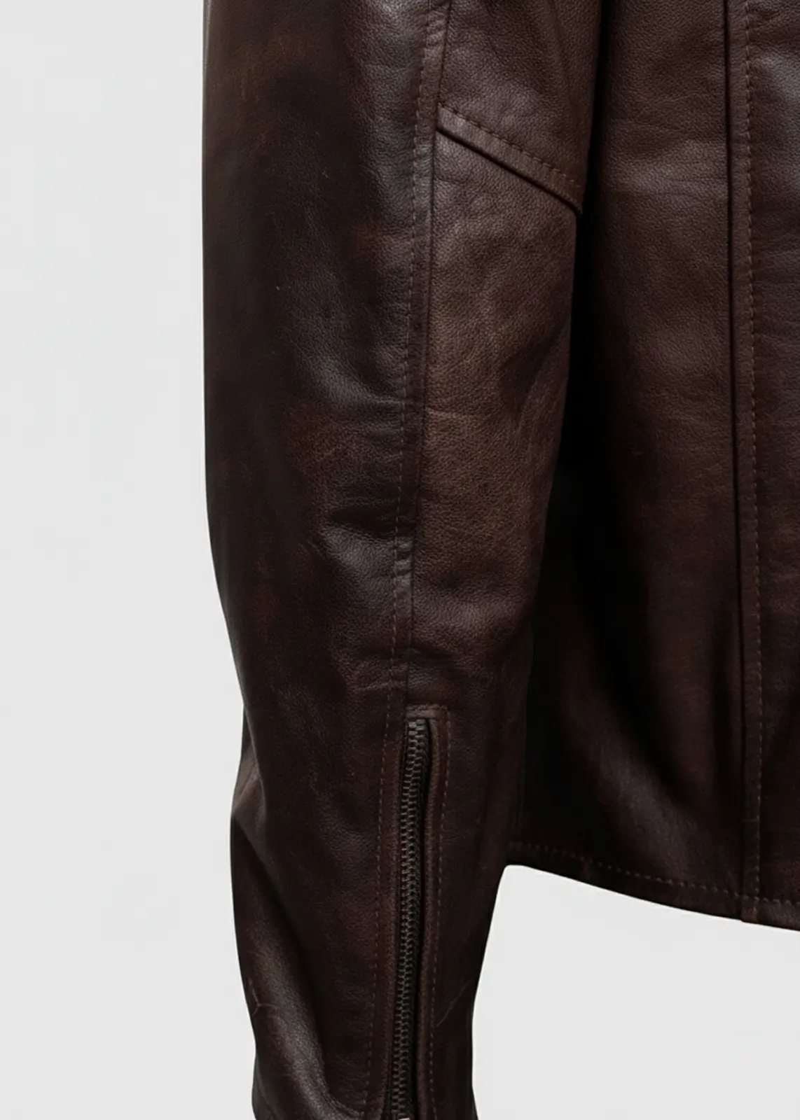Men's Dark Brown Bomber Jacket - Image 5