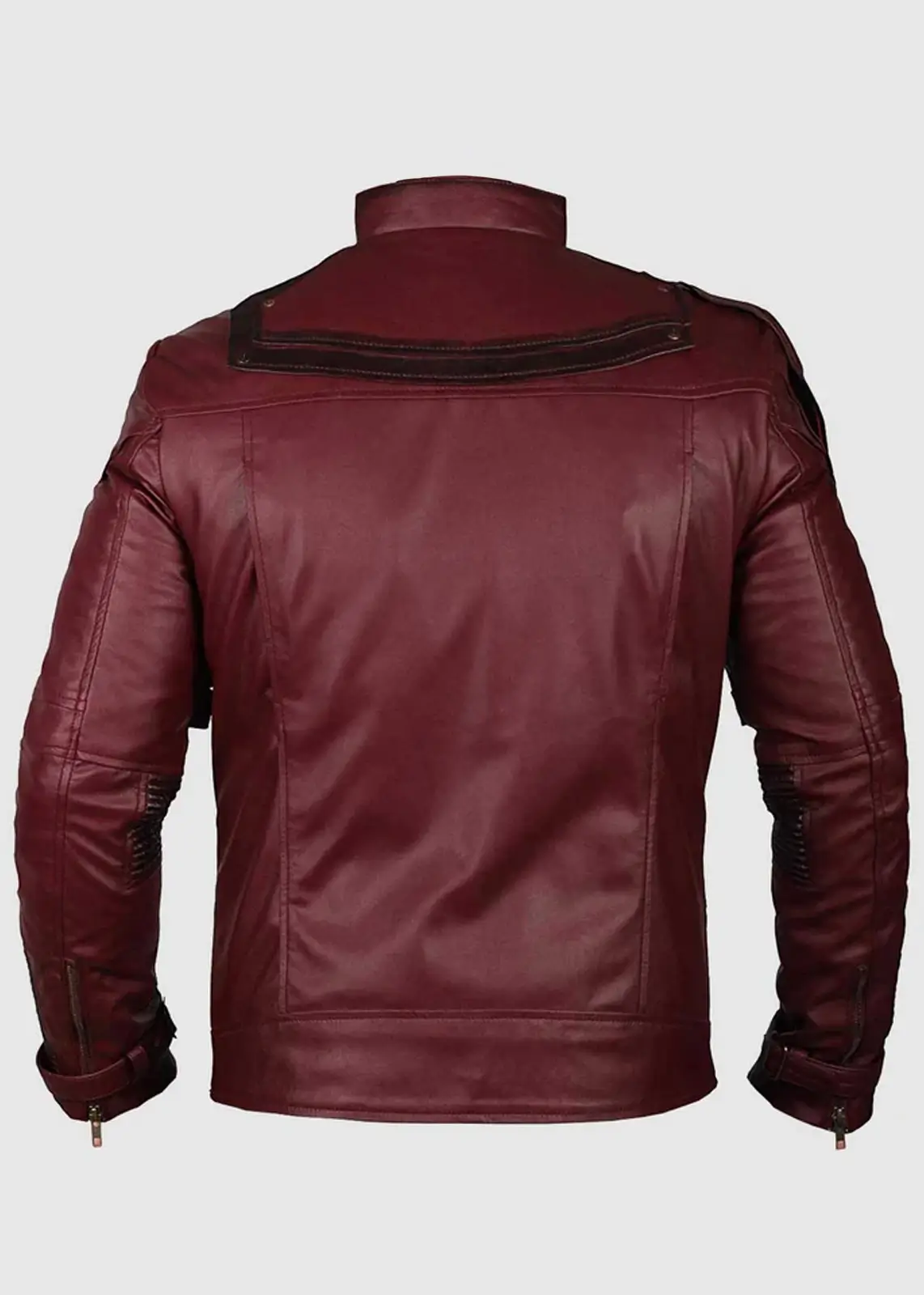Men's Dark Red Vintage Leather Jacket - Image 6
