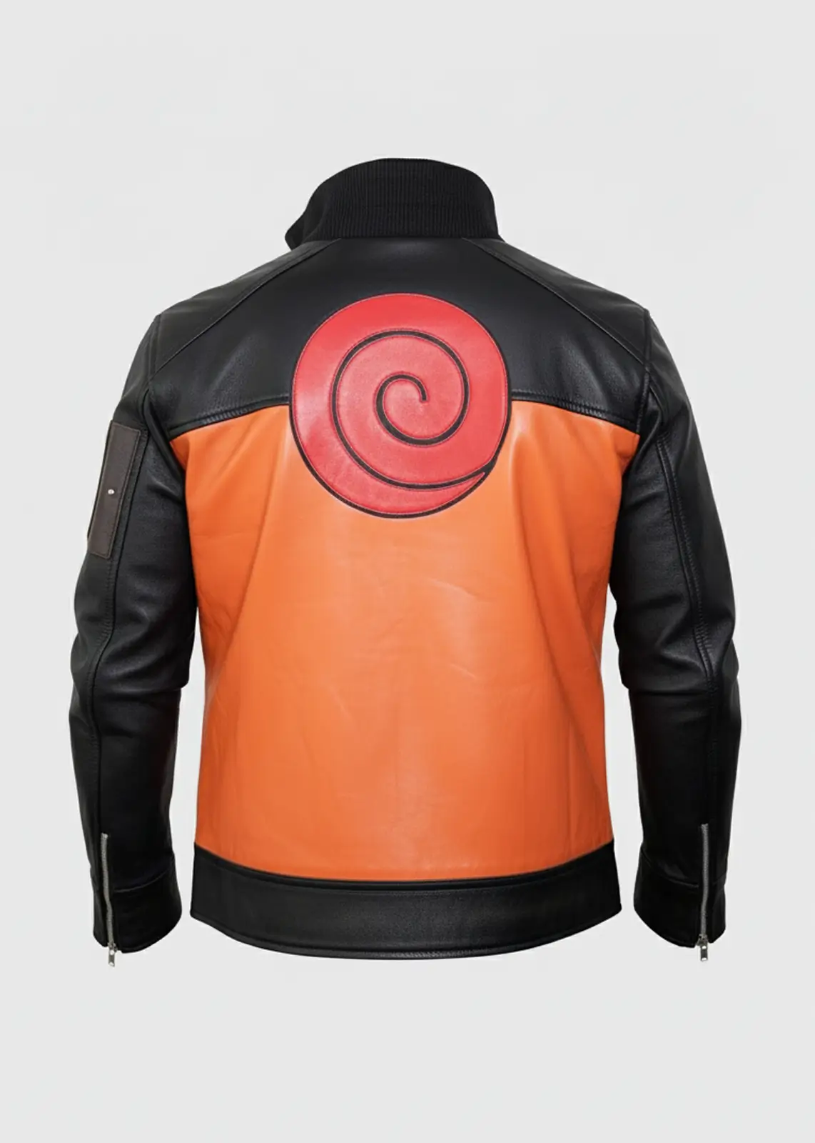 Black and Orange Naruto Shippuden Leather Jacket - Image 4