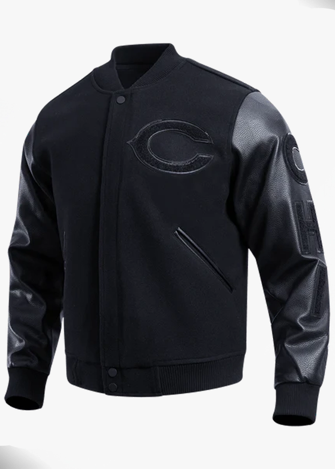 NFL Chicago Bears Triple Black Varsity Jacket
