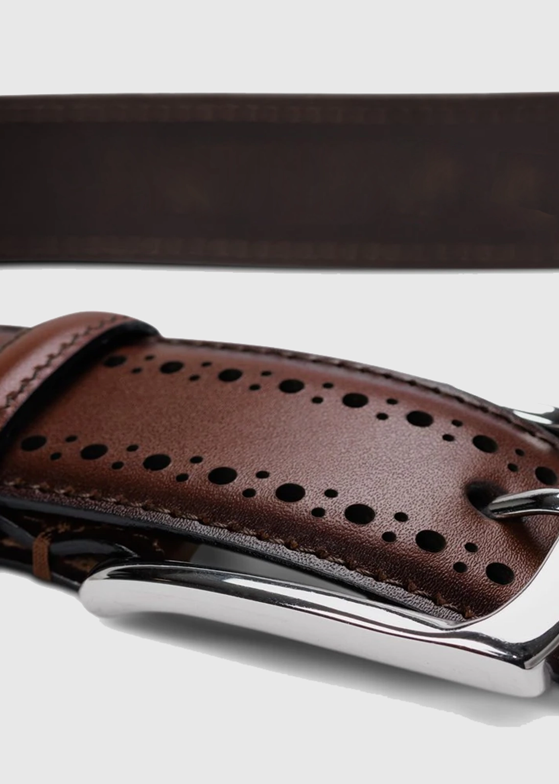 Perforated Leather Belt with Repeating Hole Pattern - Image 6