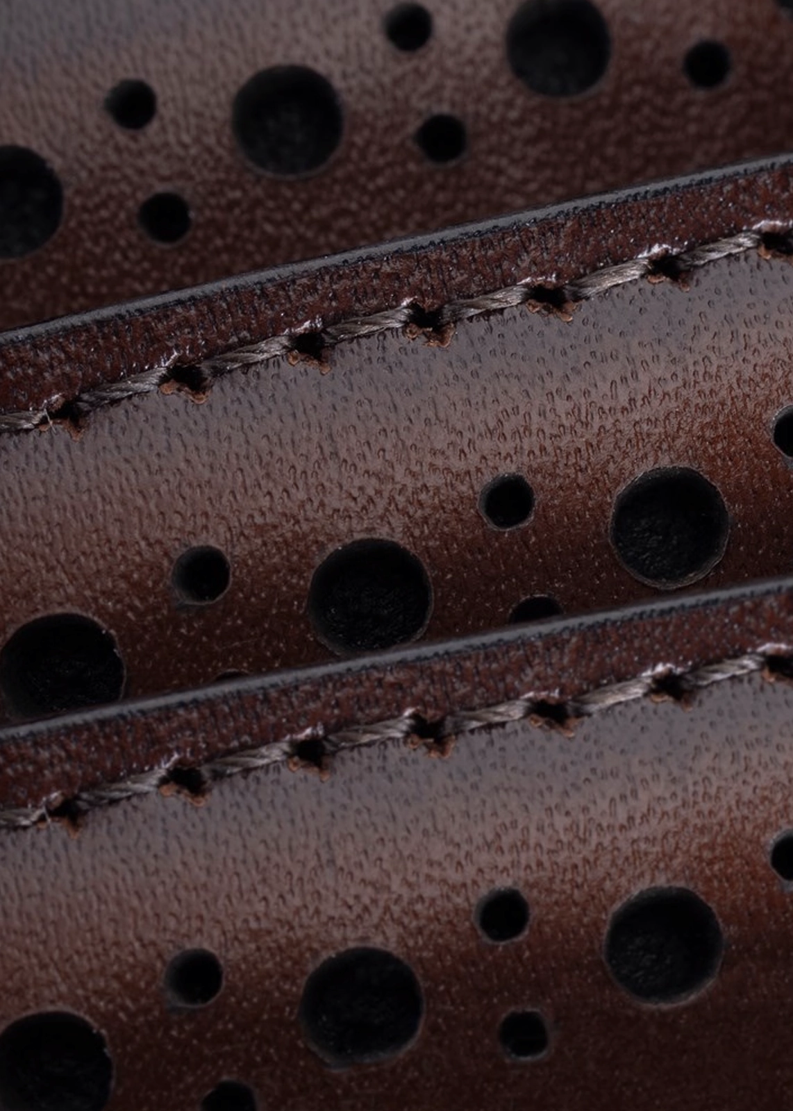 Perforated Leather Belt with Repeating Hole Pattern - Image 7