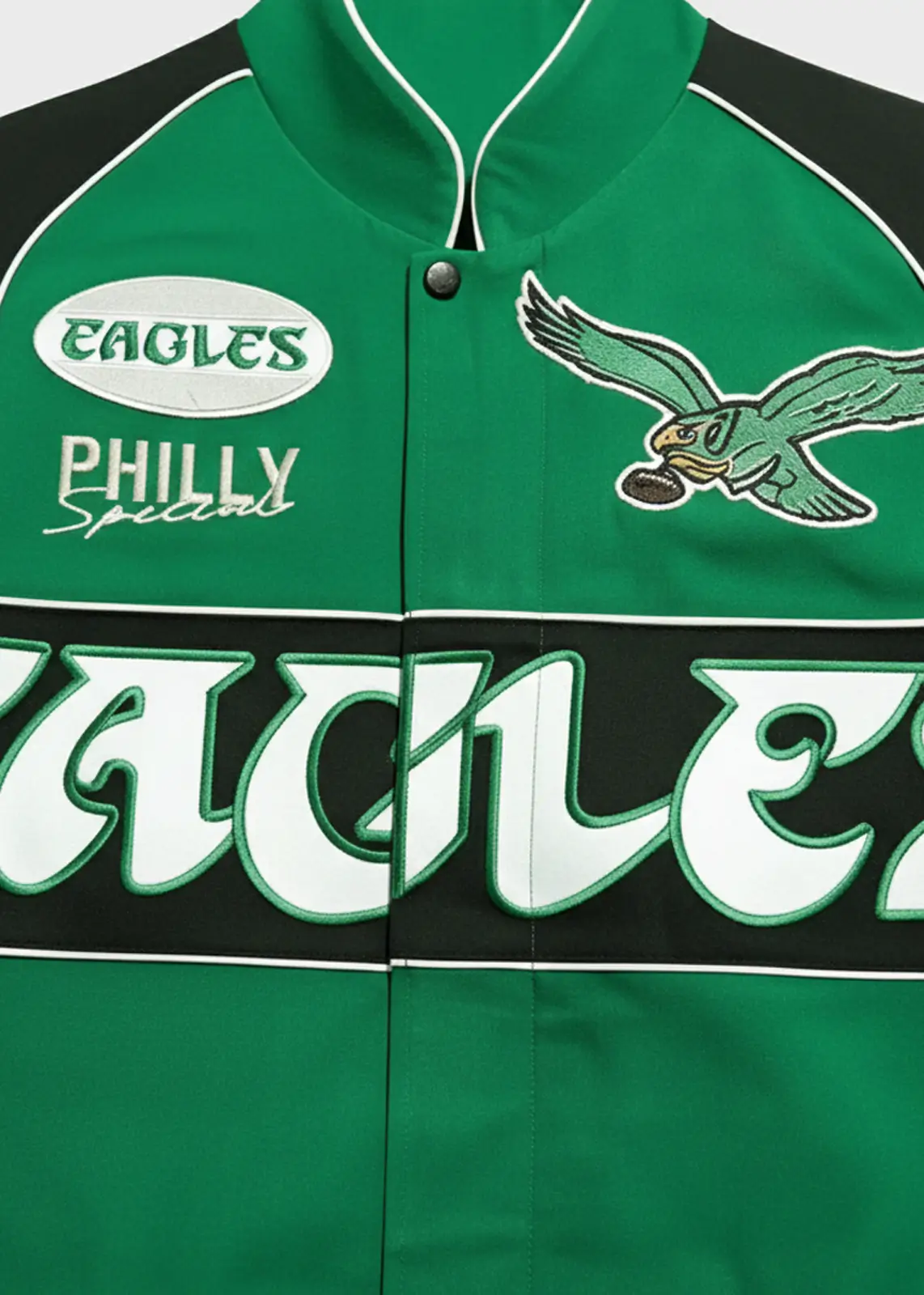 Philadelphia Eagles Kelly Green Racing Jacket - Image 4