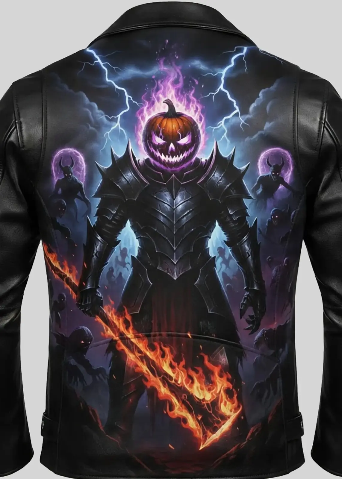 Pumpkin Warlord of Shadows Leather Jacket - Image 3