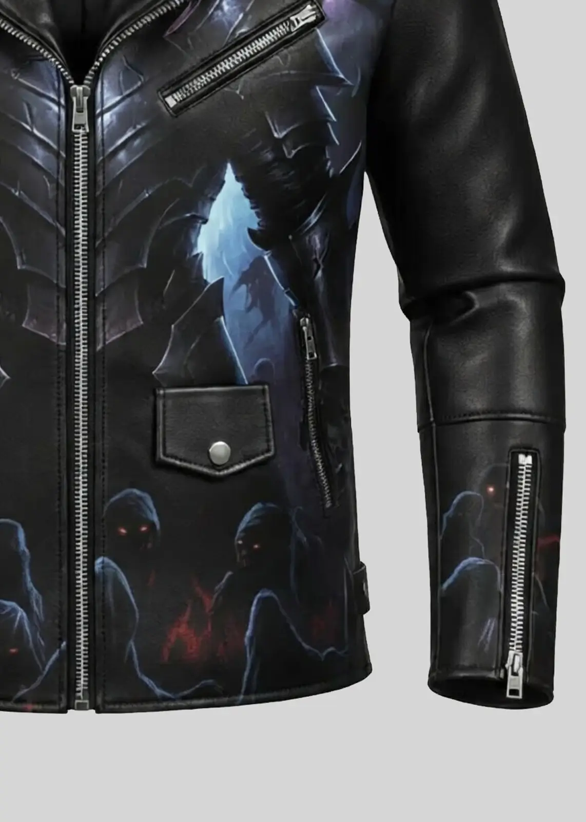 Pumpkin Warlord of Shadows Leather Jacket - Image 4
