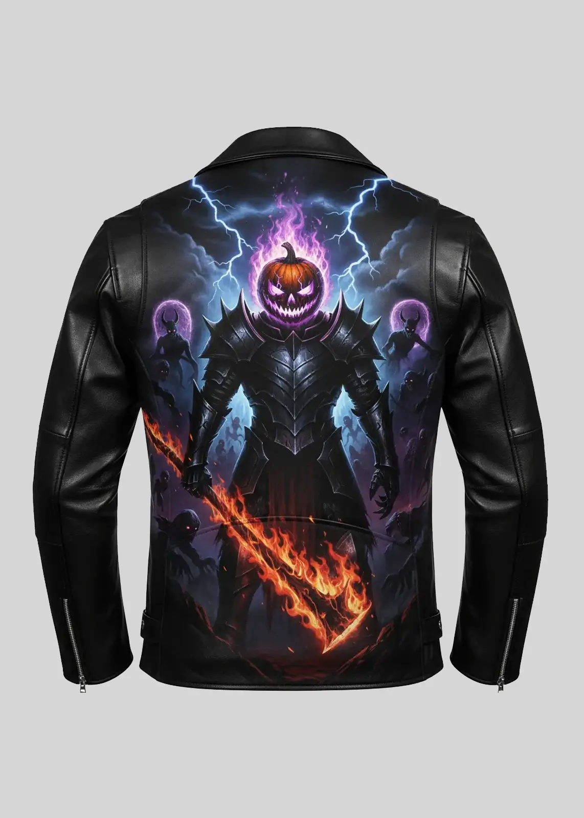 Pumpkin Warlord of Shadows Leather Jacket - Image 5