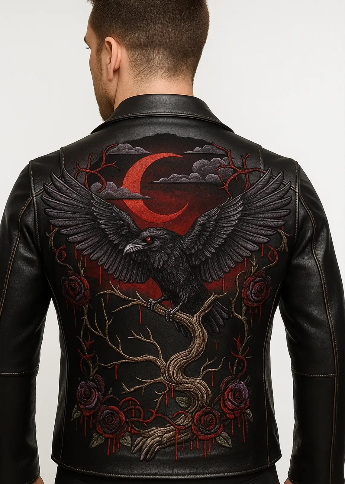Raven Moon Leather Jacket - Image 5