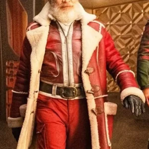 Santa Claus Red One Leather Coat