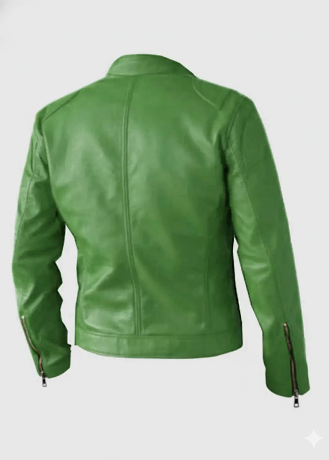 Men's Rugged & Stylish Green Leather Jacket - Image 5