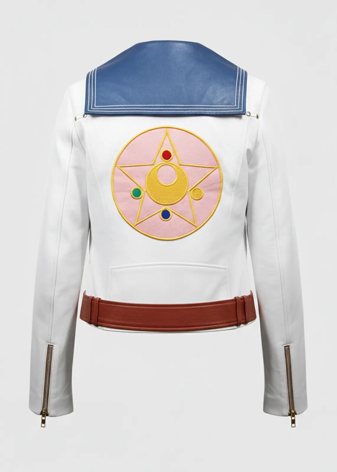 Women’s Sailor Moon Racer Leather Jacket - Image 5