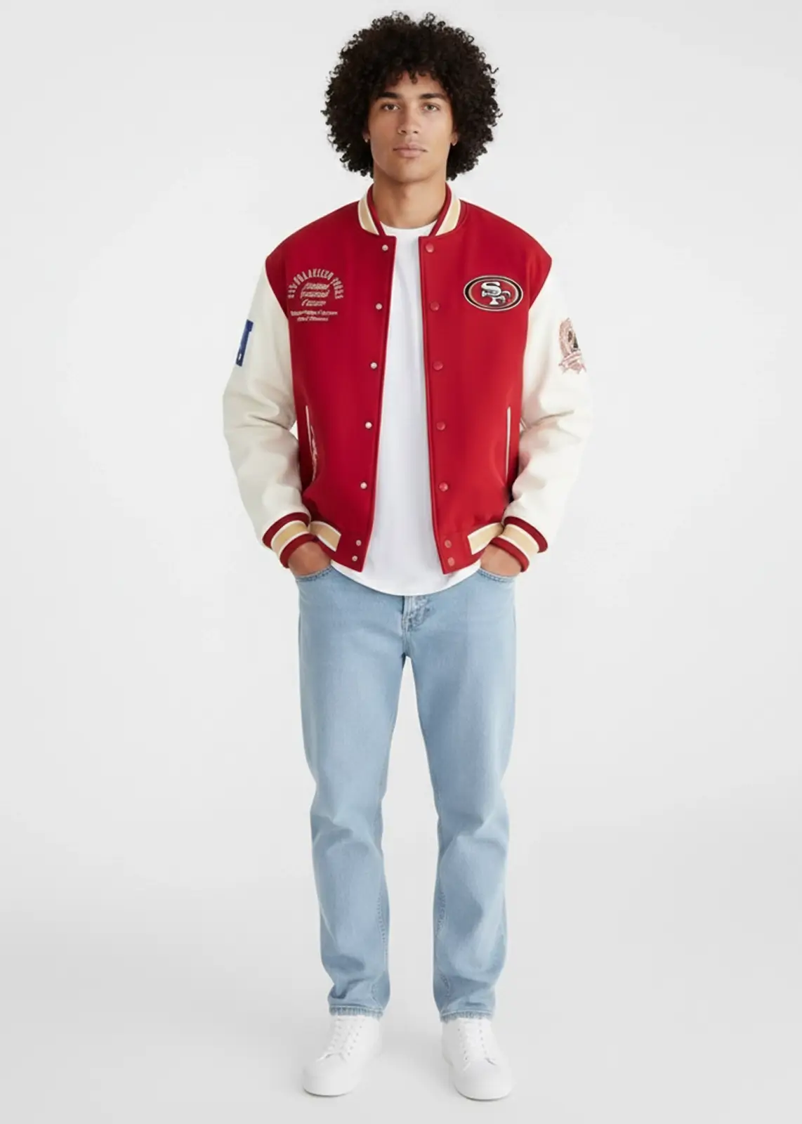 San Francisco 49ers Varsity Bomber Jacket - Image 3