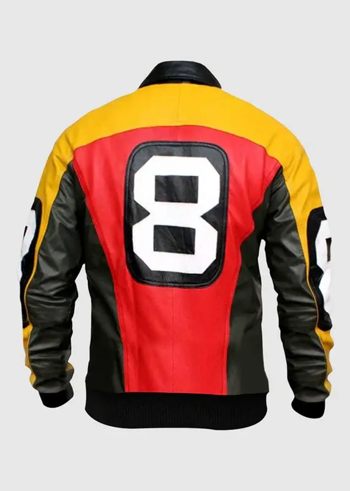 8 Ball Bomber Leather Jacket – Seinfeld Puddy - Image 4