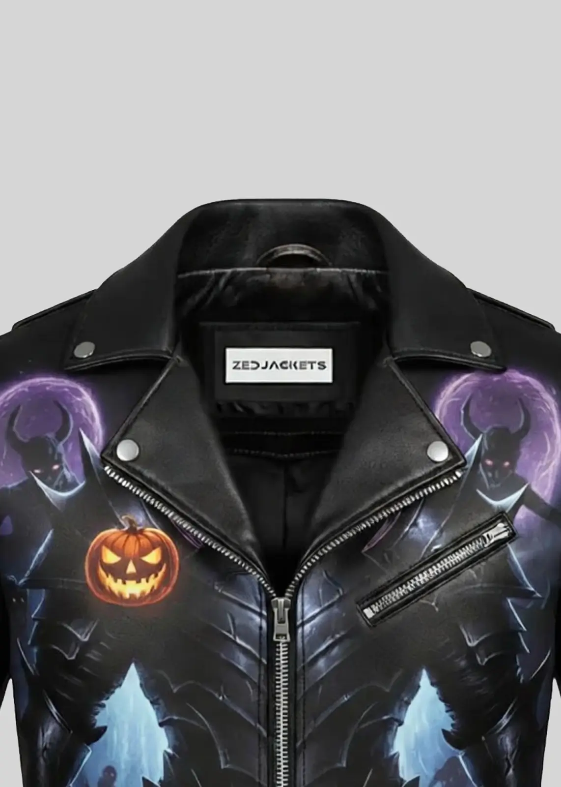 Pumpkin Warlord of Shadows Leather Jacket - Image 6