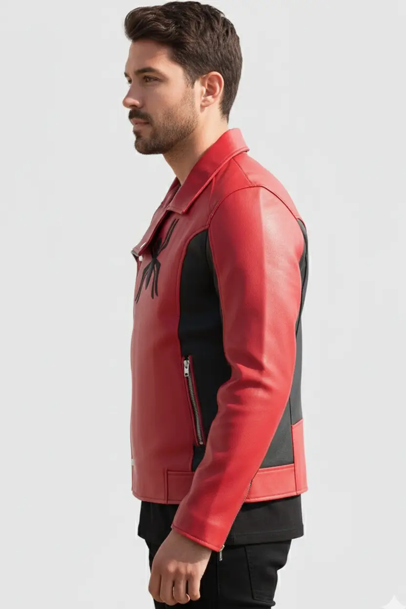 Mens Spiderman Last Stand Leather Jacket - Image 4