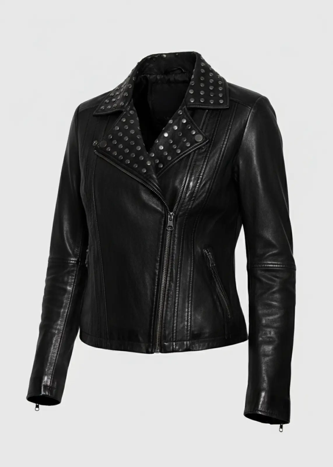 Studded Leather Jacket for Women - Image 3