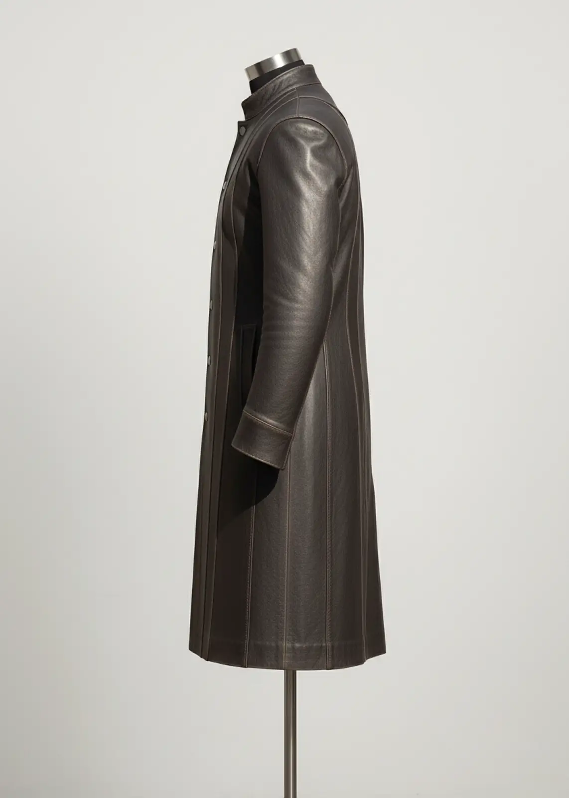 The Outrider – Charcoal Grey Paneled Duster Coat - Image 5