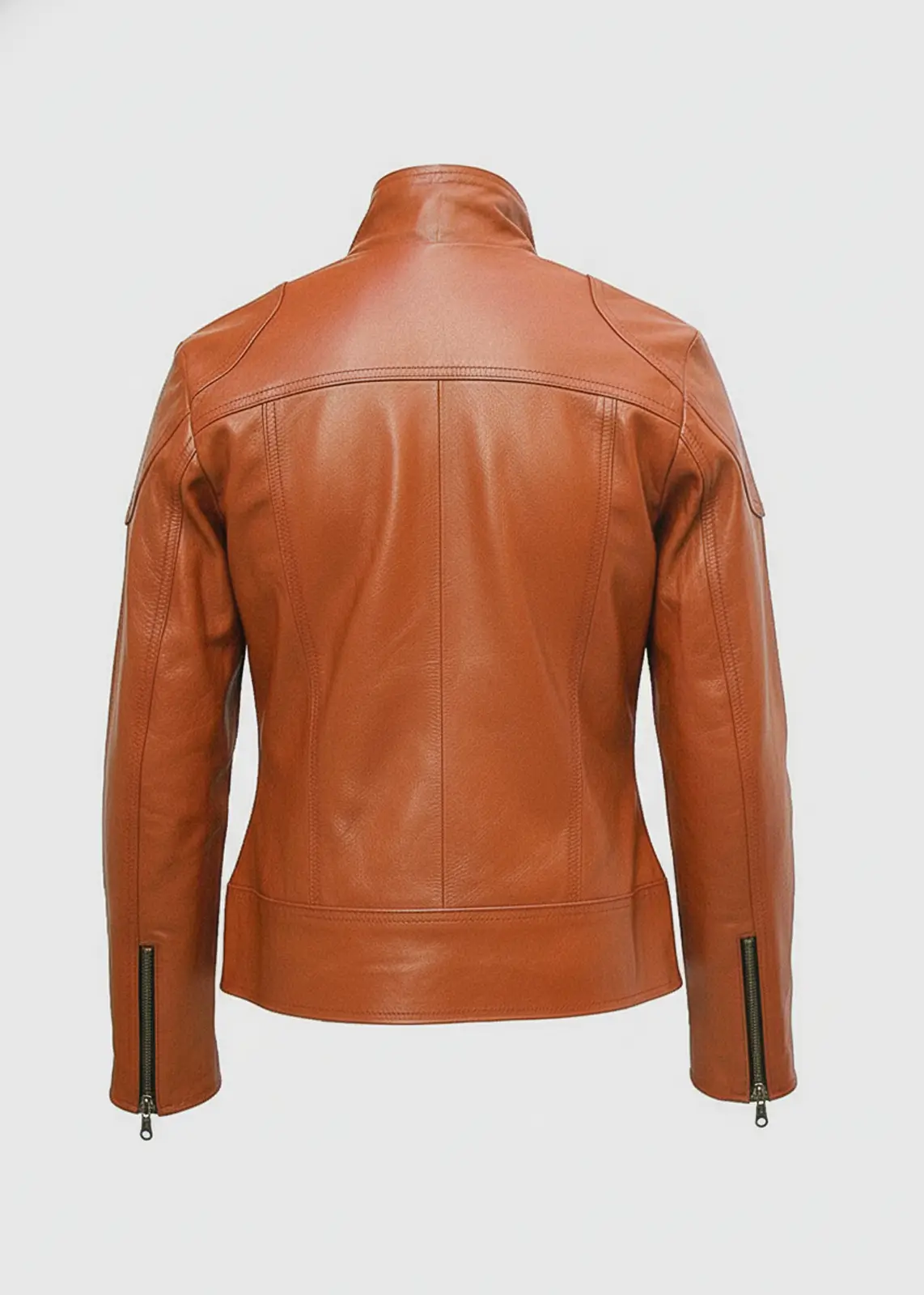 Women's Tan Vintage Leather Jacket - Image 4