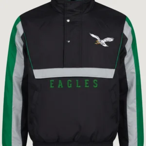 Black Philadelphia Eagles Half-Zip Jacket