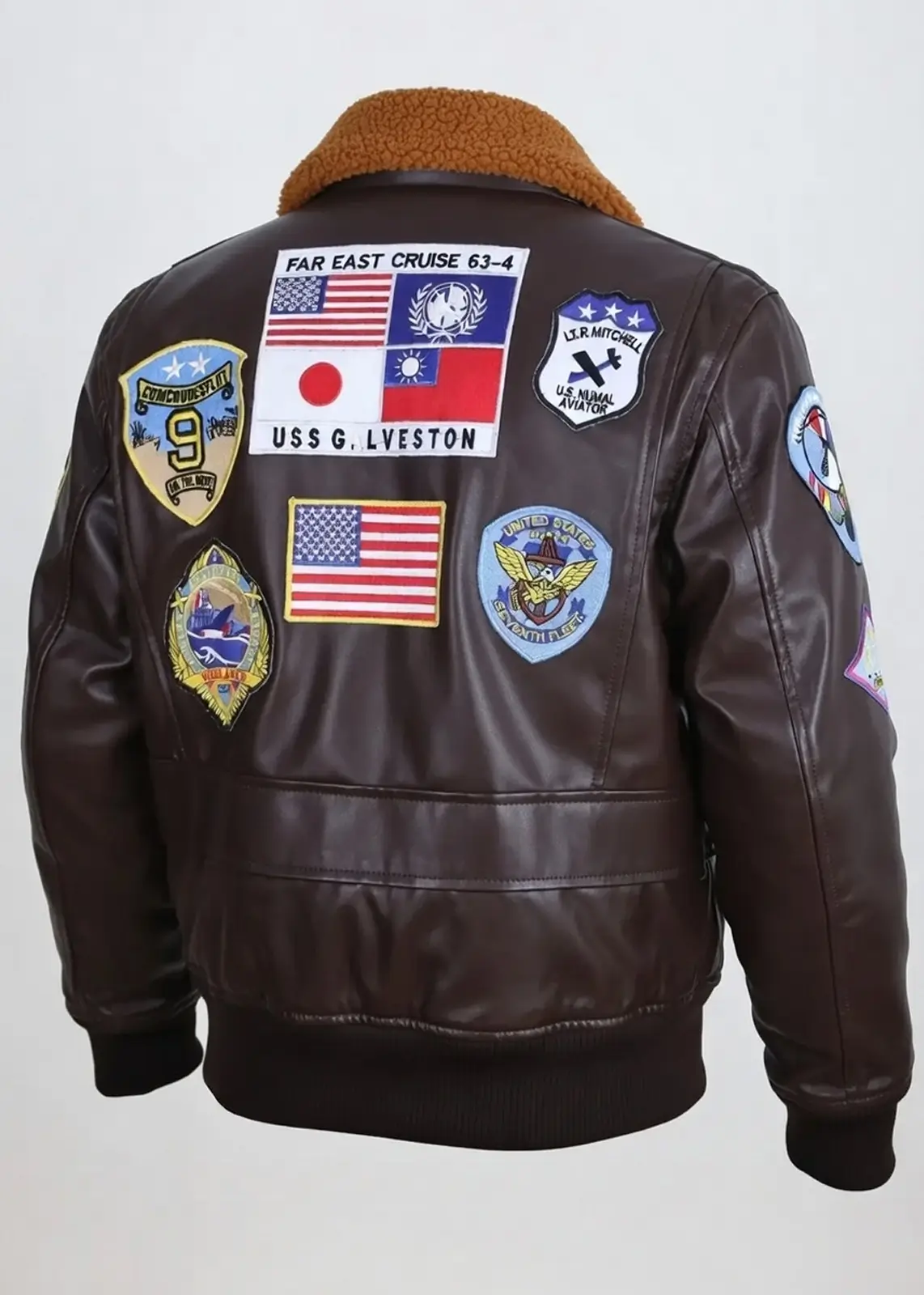 Maverick Top Gun Bomber Leather Jacket - Image 4