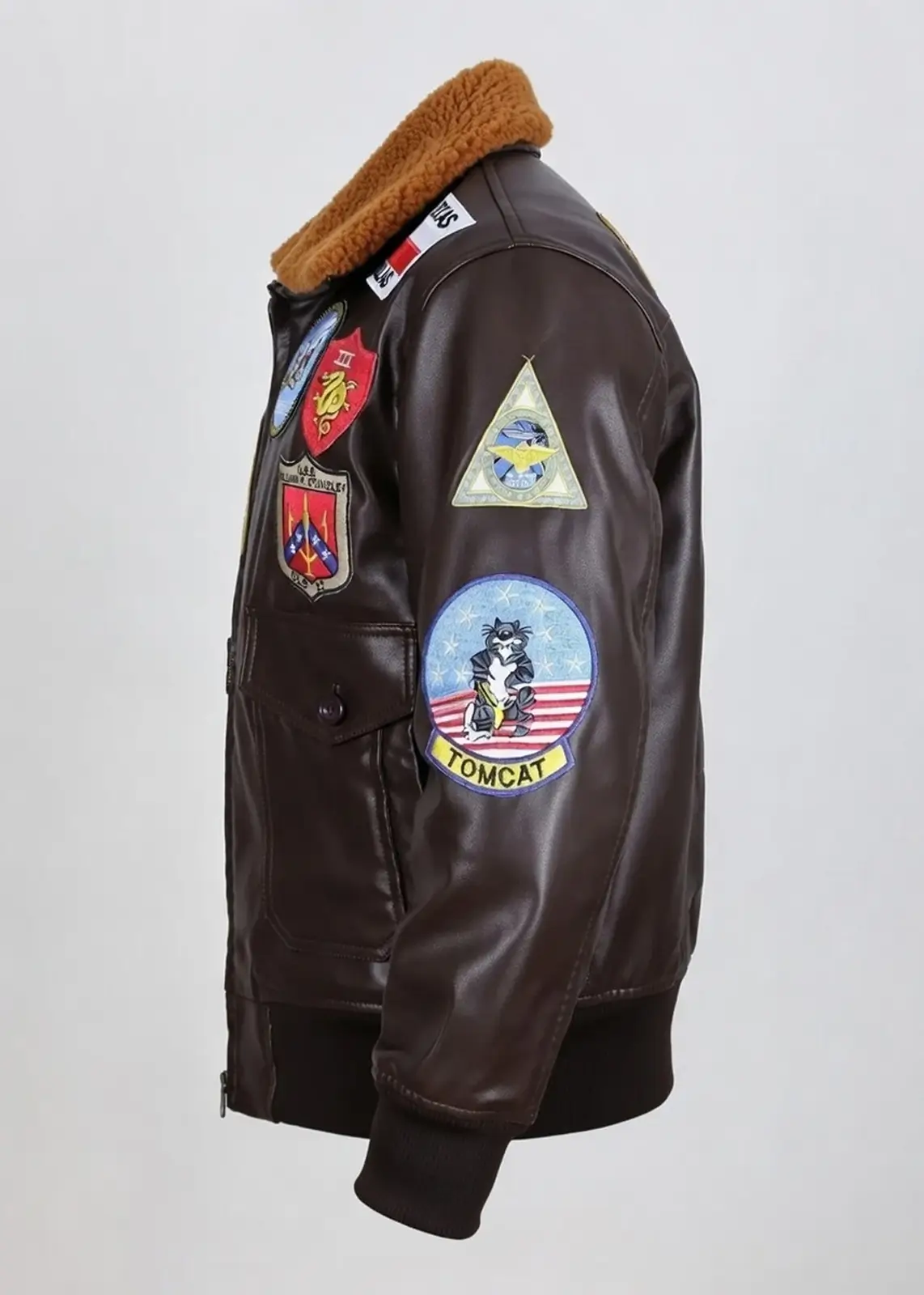 Maverick Top Gun Bomber Leather Jacket - Image 3