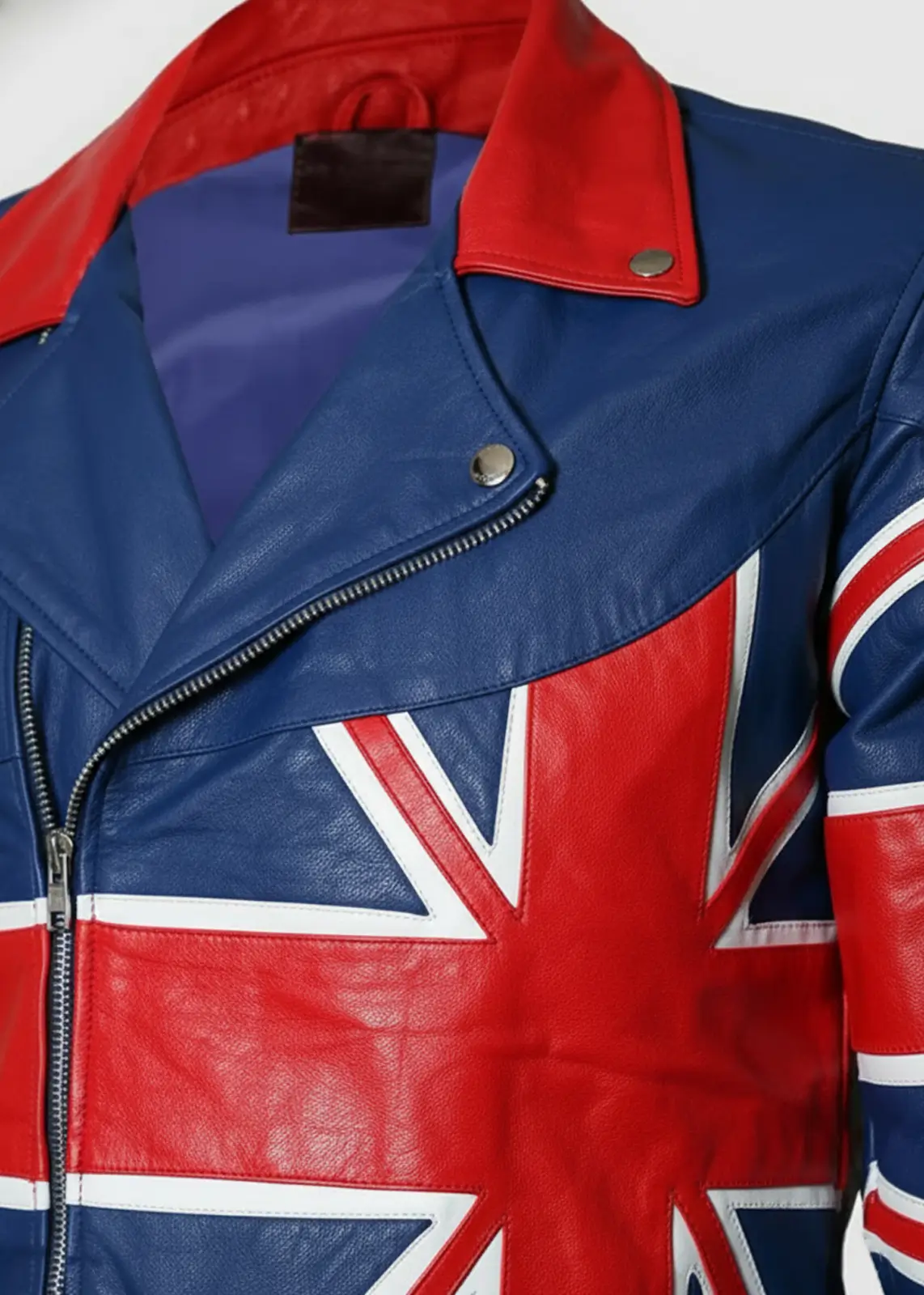 Union Jack Flag Leather Jacket For Men - Image 5