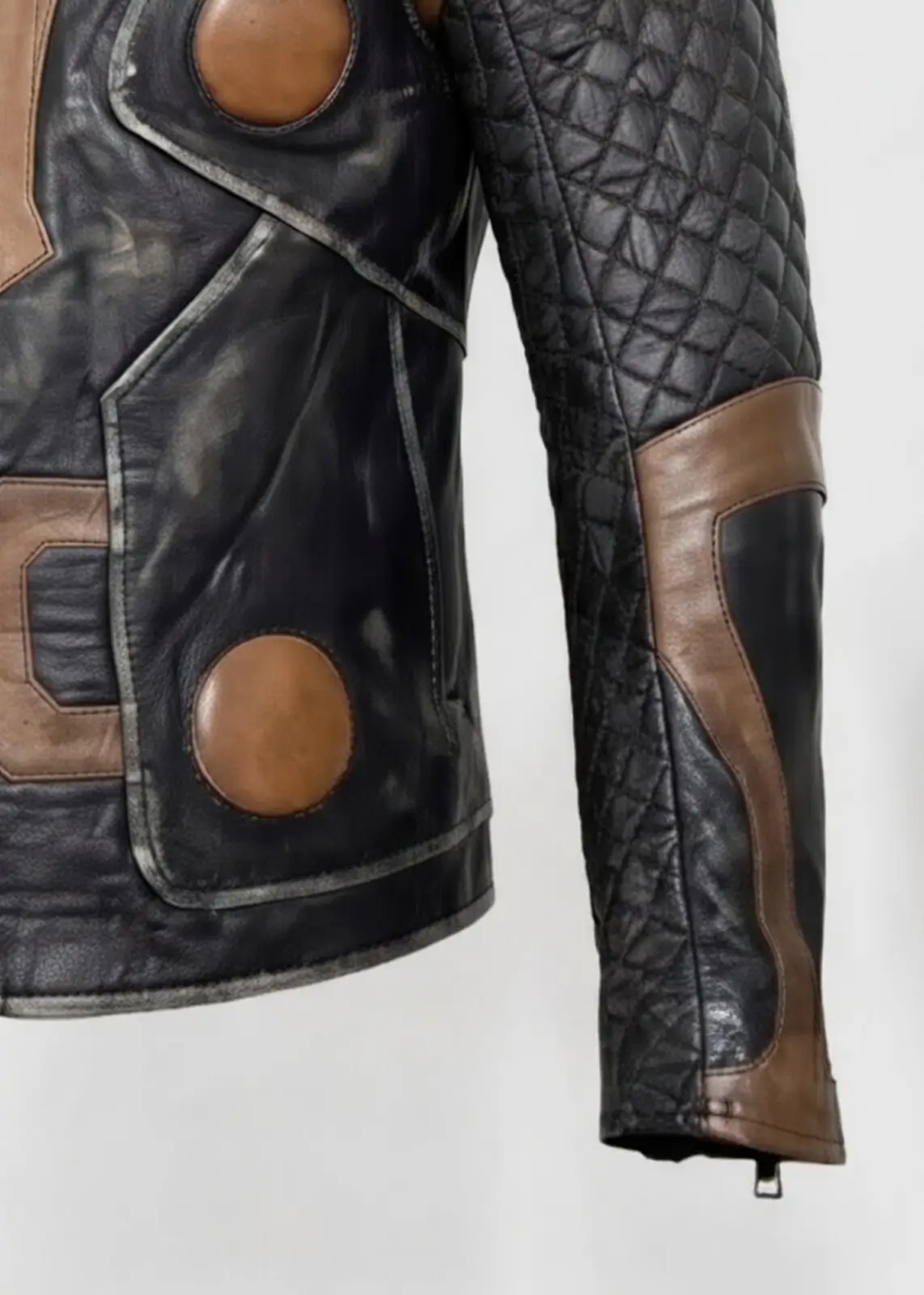 Thor Quilted Viking Leather Jacket - Image 6